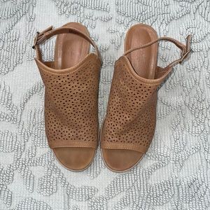 Cutout Camel Heeled Sandal